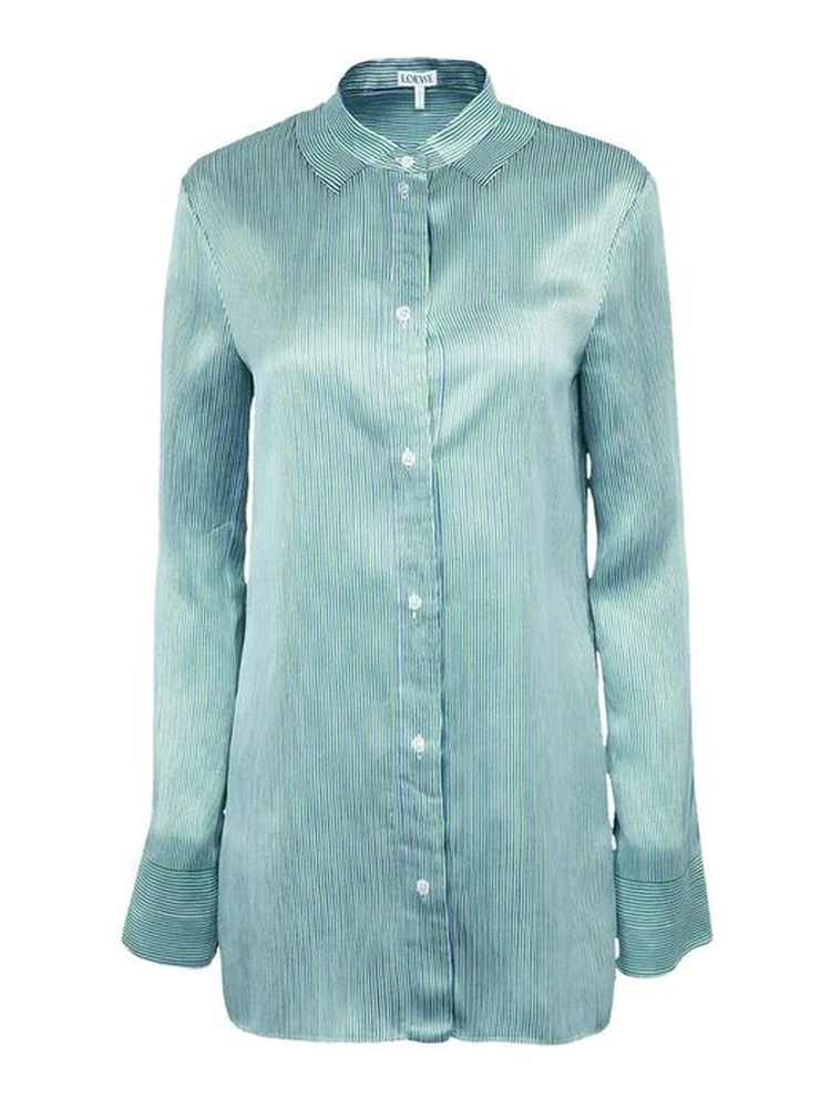 Blue Silk Pattern Shirt