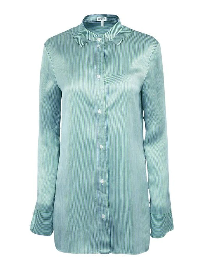 Blue Silk Pattern Shirt