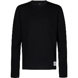 Black Cotton Long Sleeve T-Shirt