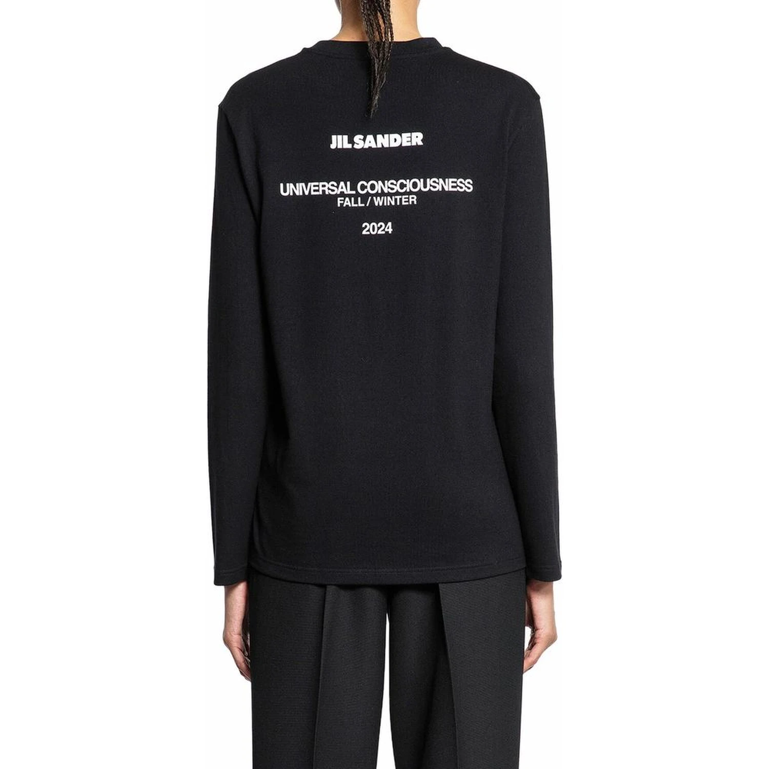 Black Cotton Long Sleeve T-Shirt
