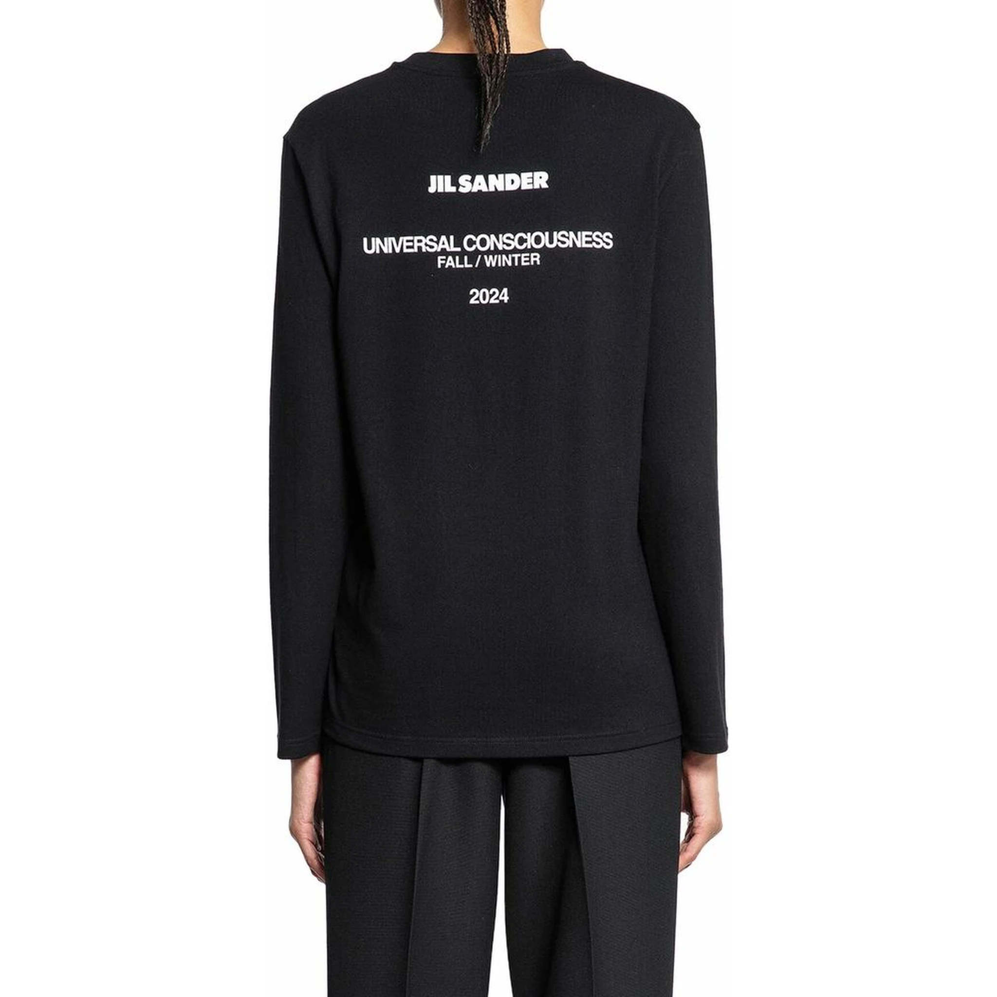 Black Cotton Long Sleeve T-Shirt