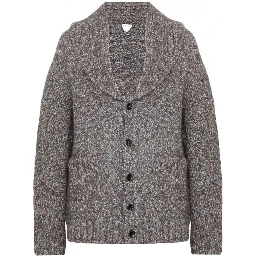 Gray Alpaca Leather Cardigan