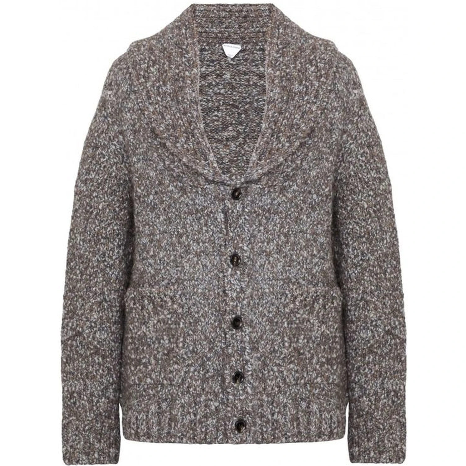 Gray Alpaca Leather Cardigan