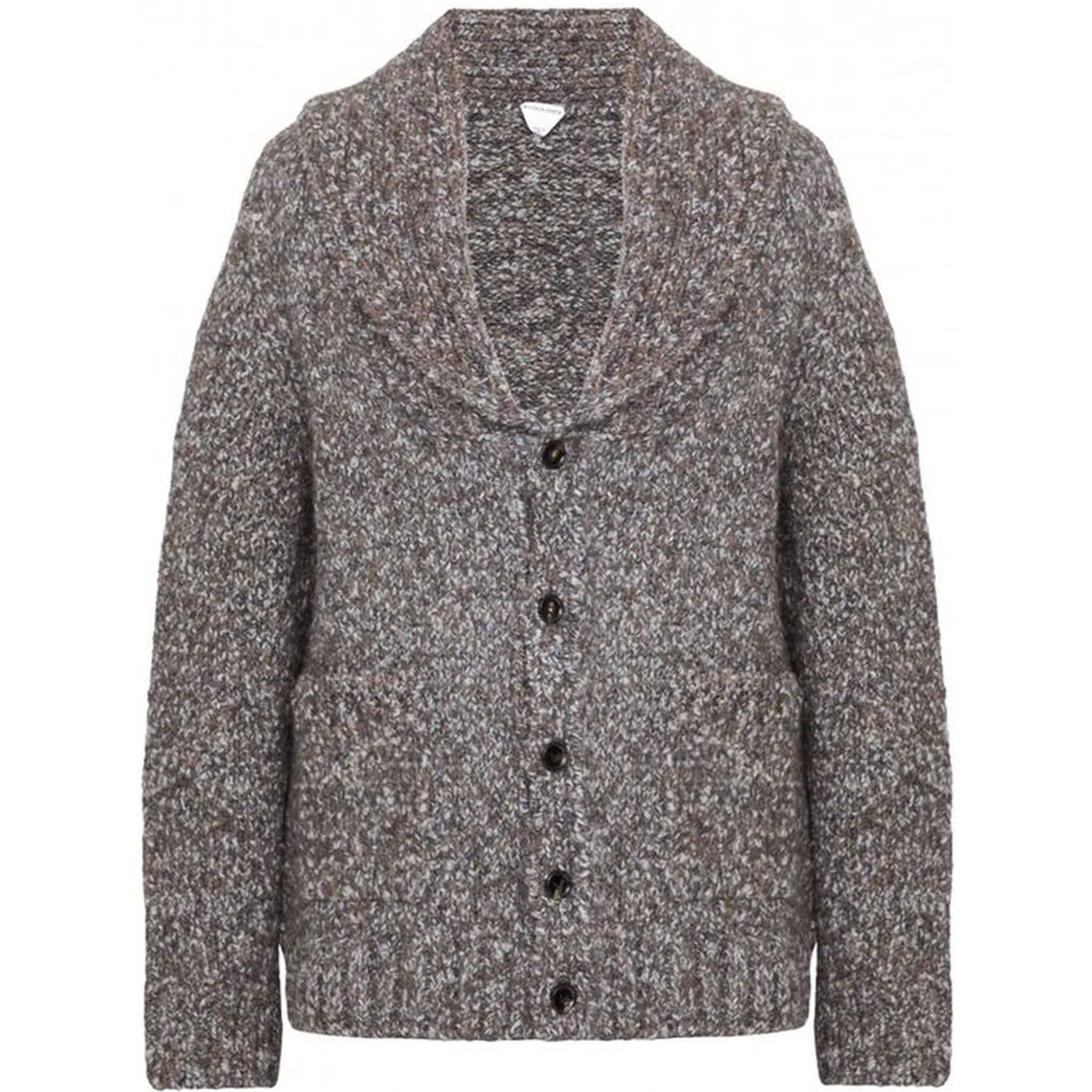 Gray Alpaca Leather Cardigan