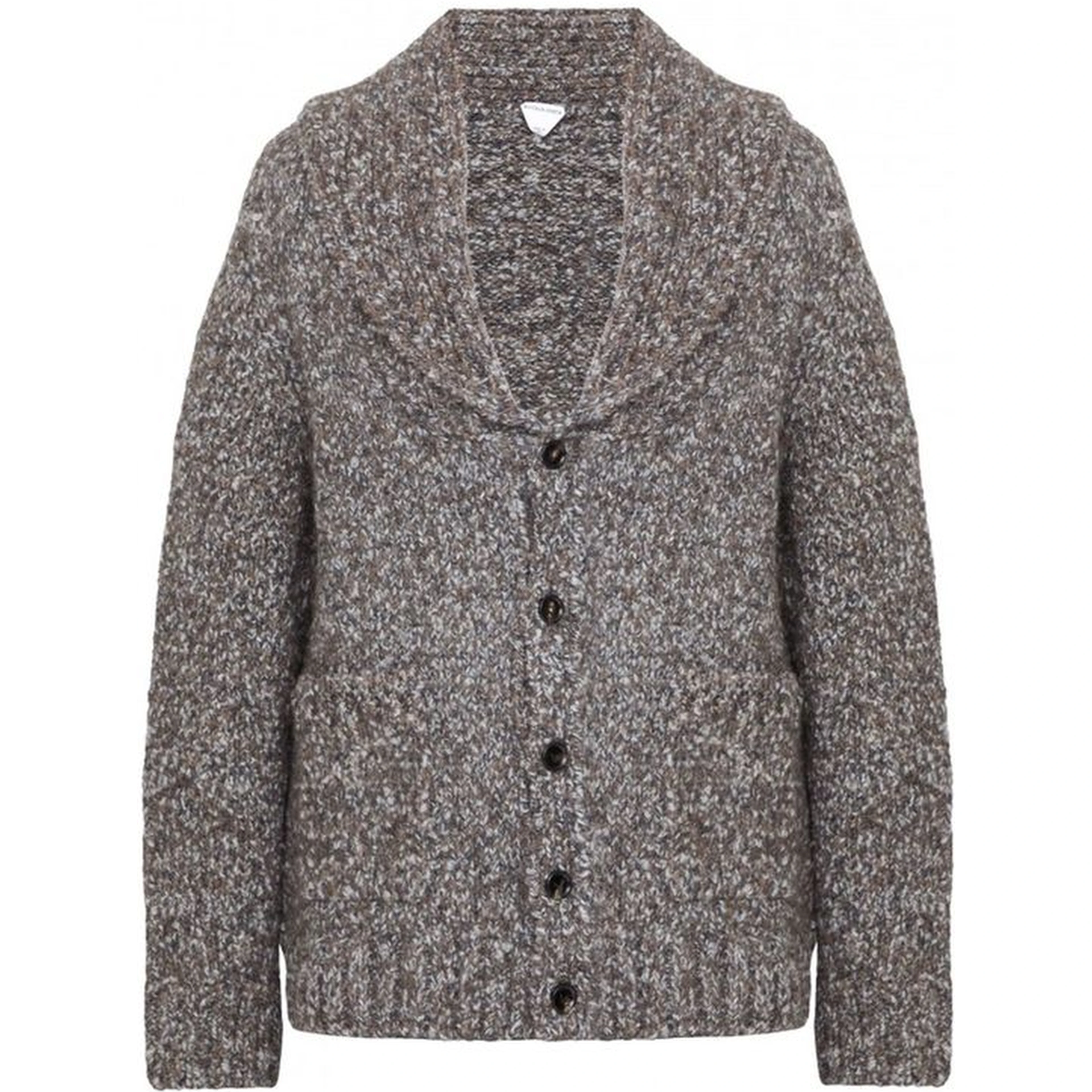 Gray Alpaca Leather Cardigan
