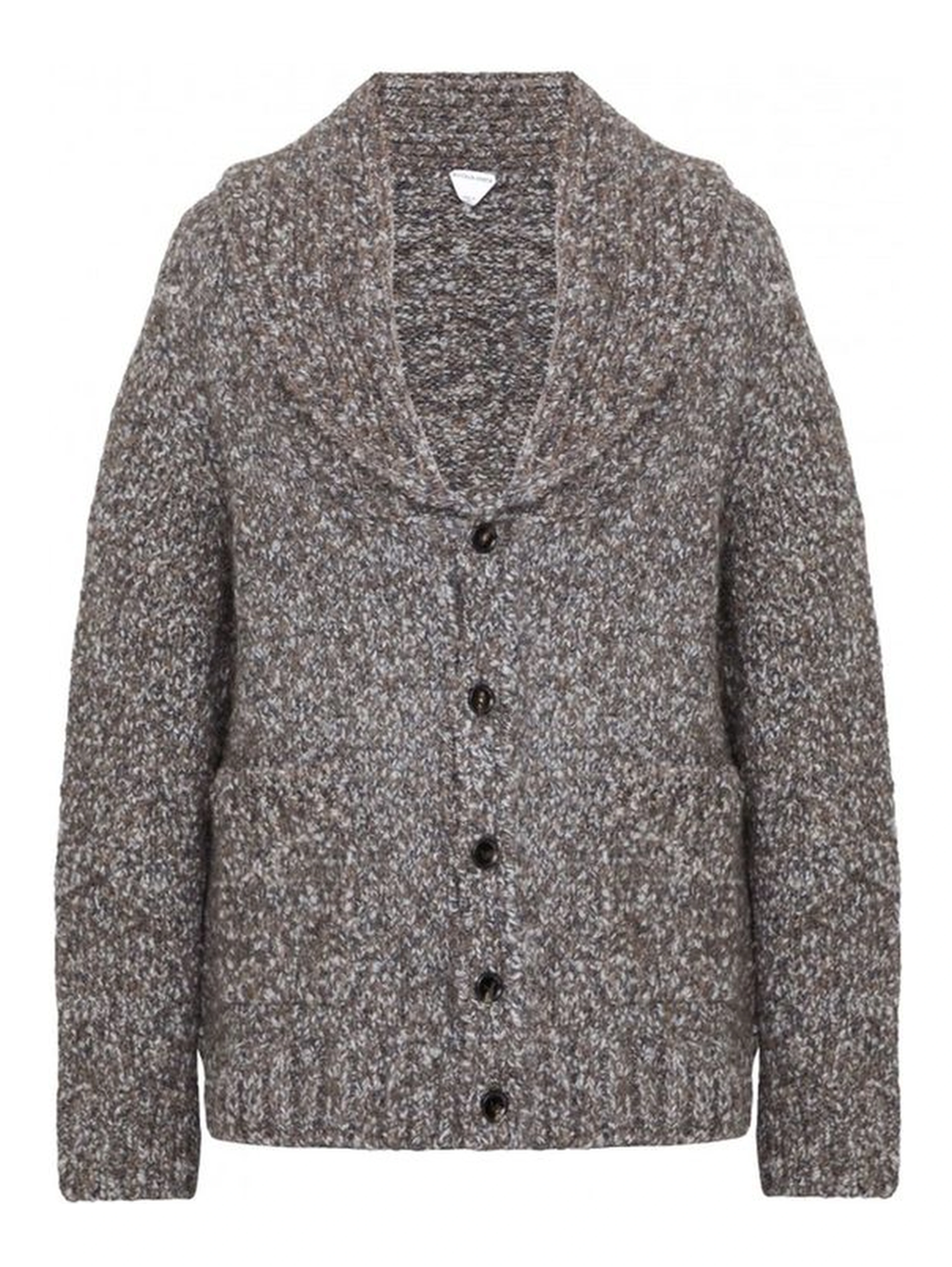 Gray Alpaca Leather Cardigan