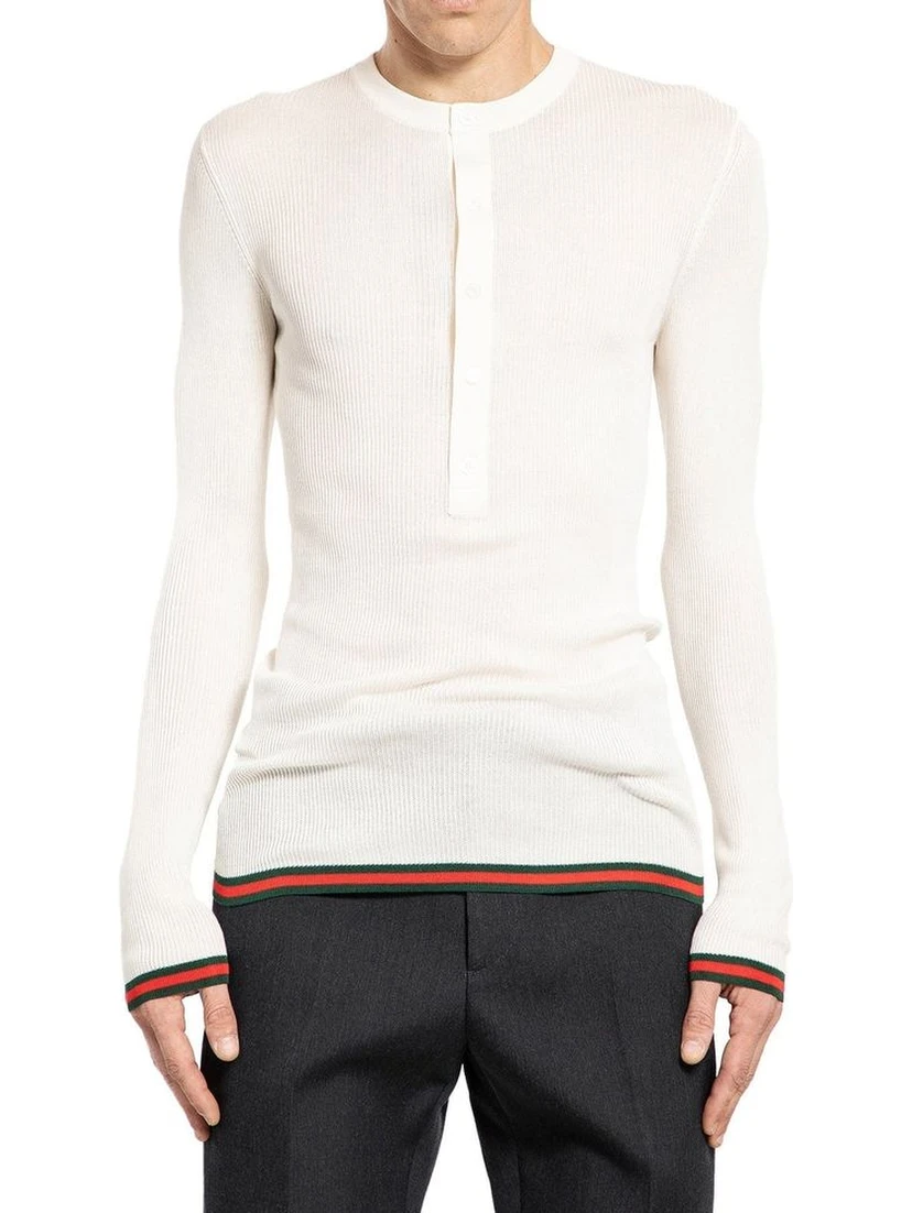 White Silk Long Sleeve T-Shirt