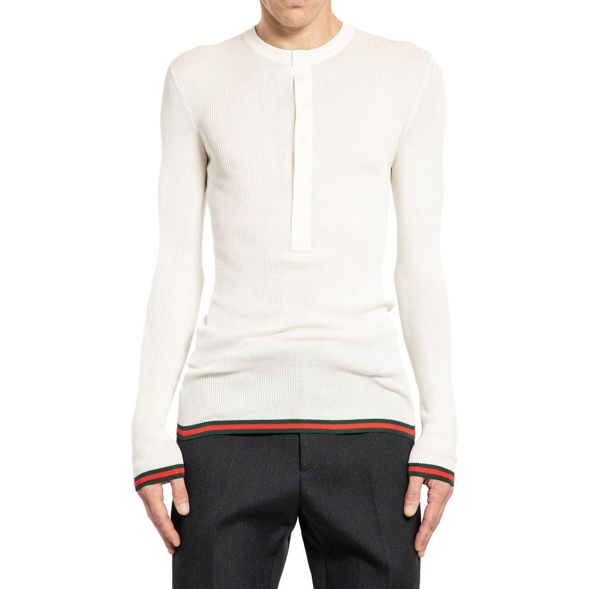 White Silk Long Sleeve T-Shirt