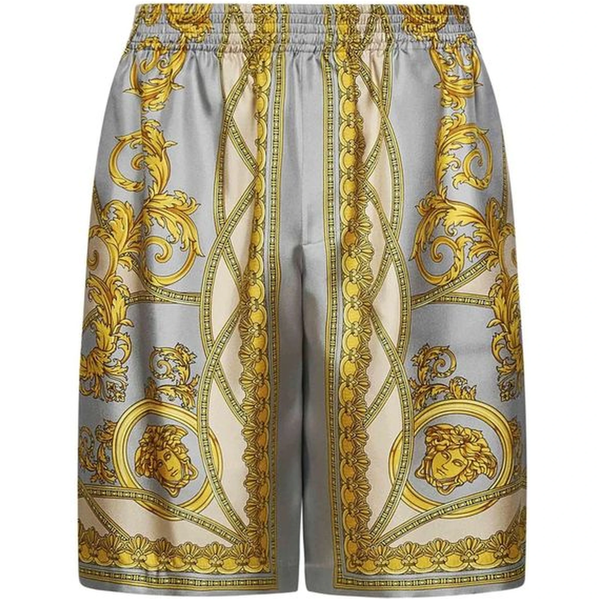 Gray Silk Bermuda Shorts