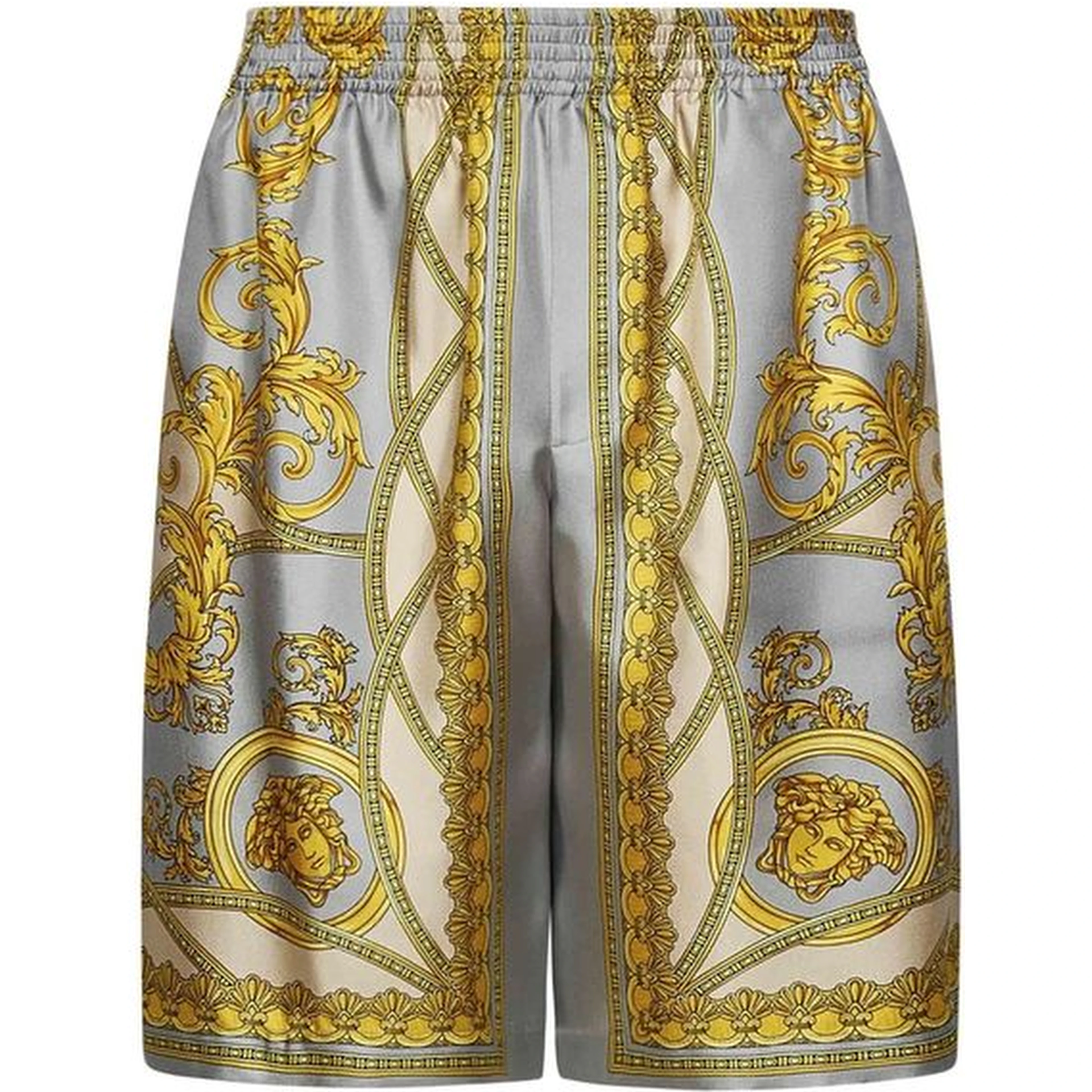 Gray Silk Bermuda Shorts