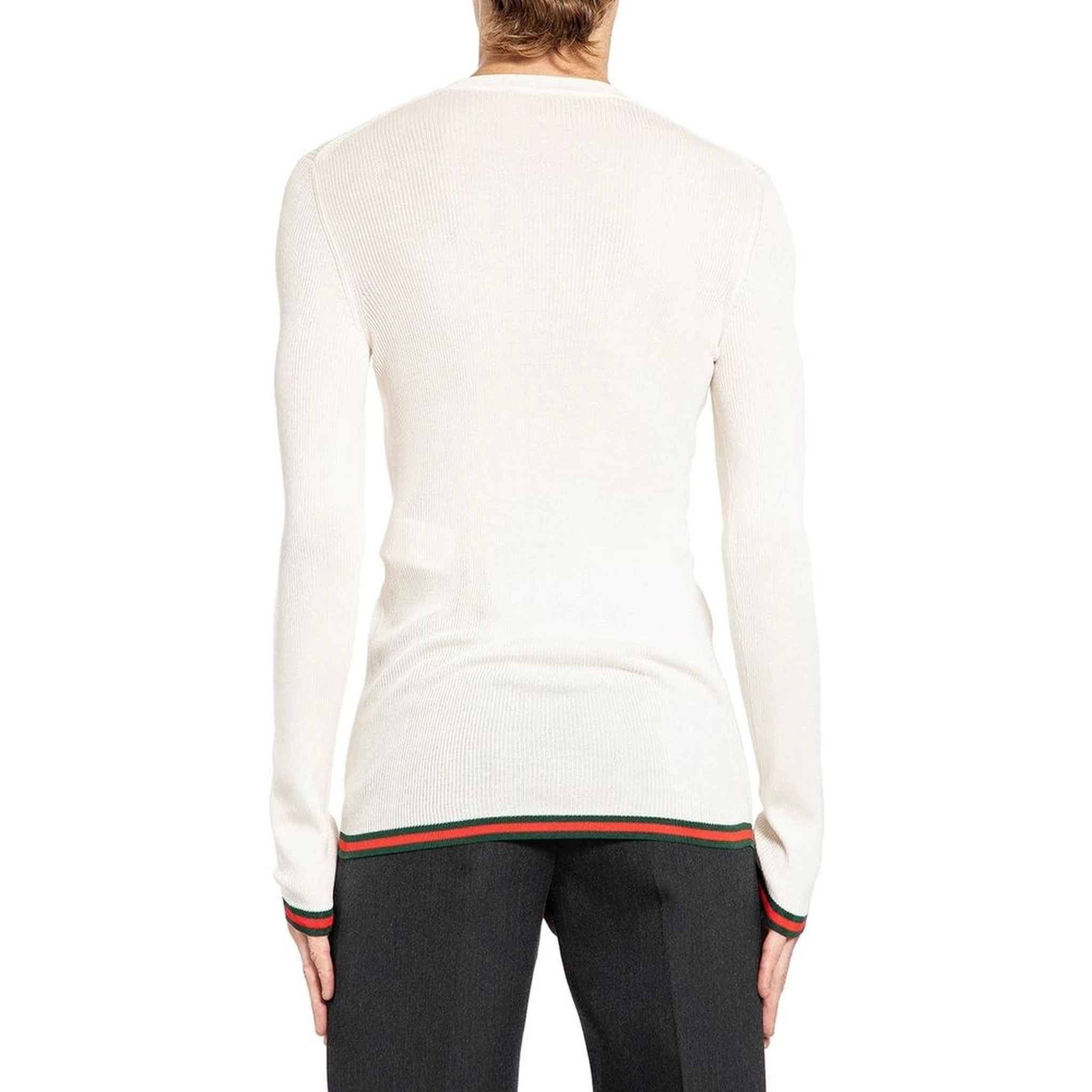 White Silk Long Sleeve T-Shirt