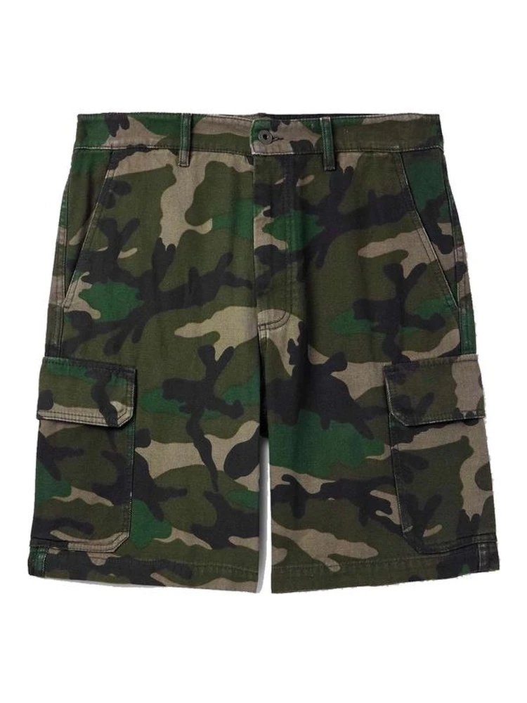 Bicolor Cotton Cargo Shorts
