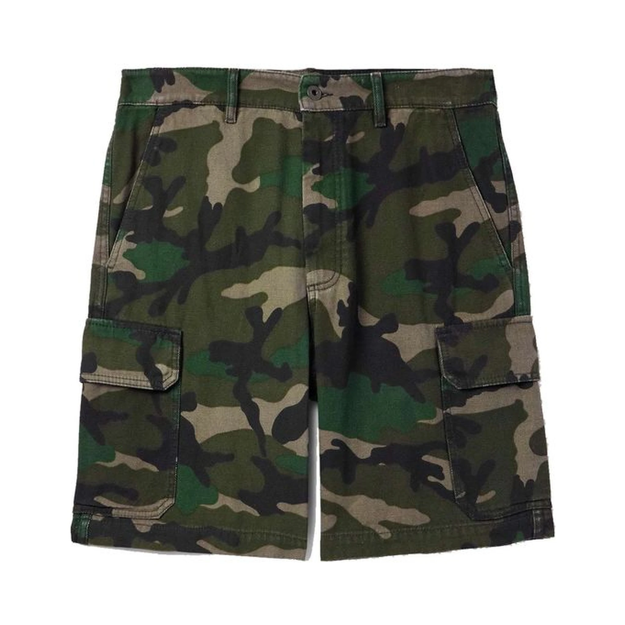 Bicolor Cotton Cargo Shorts