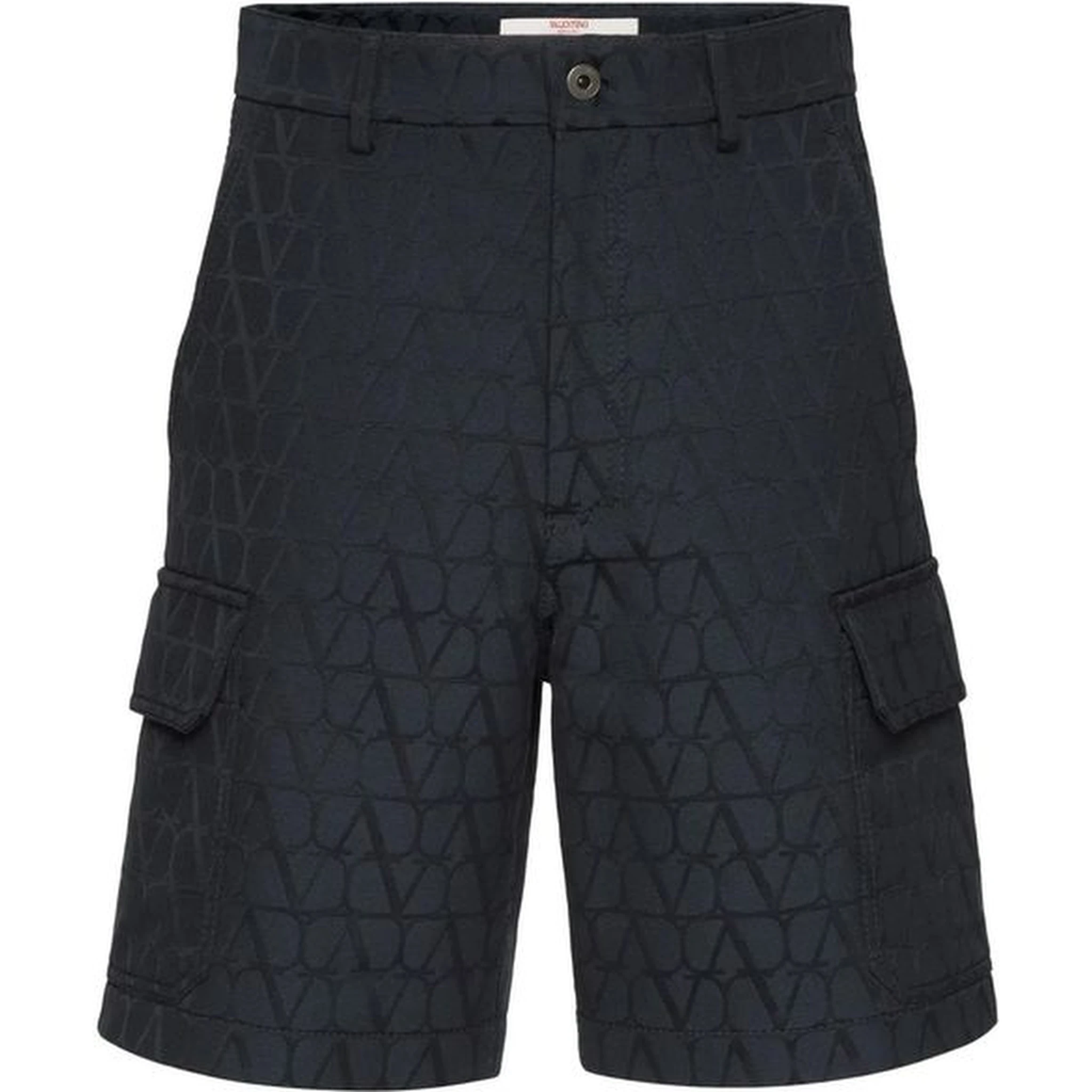 Blue Cotton Cargo Shorts
