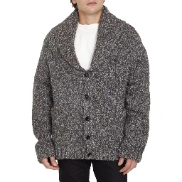 Gray Alpaca Leather Cardigan