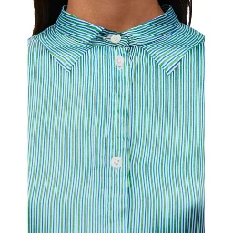 Blue Silk Pattern Shirt