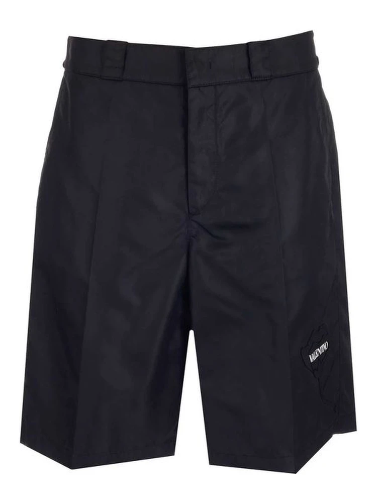 Black Nylon Bermuda Shorts