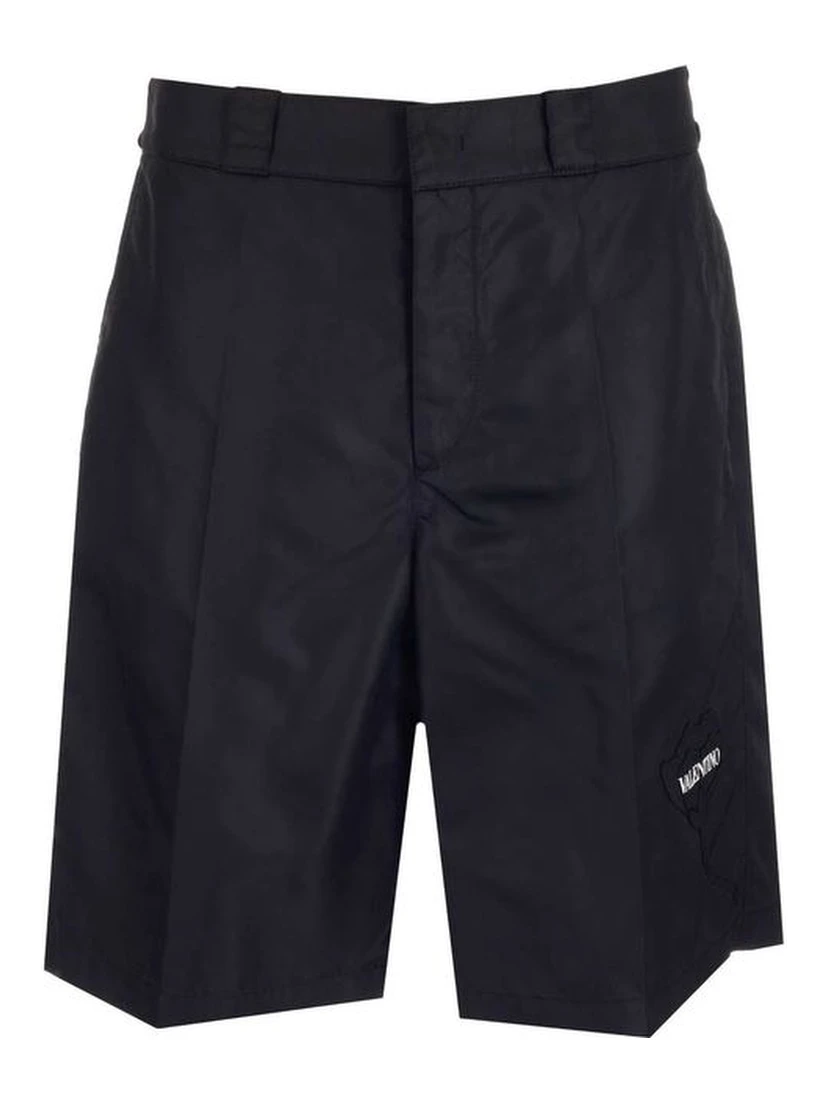 Black Nylon Bermuda Shorts