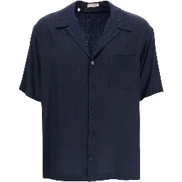 Blue Silk Pattern Shirt