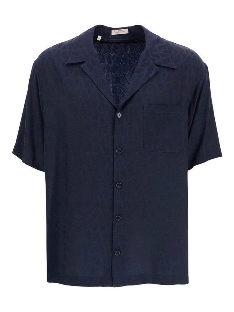 Blue Silk Pattern Shirt