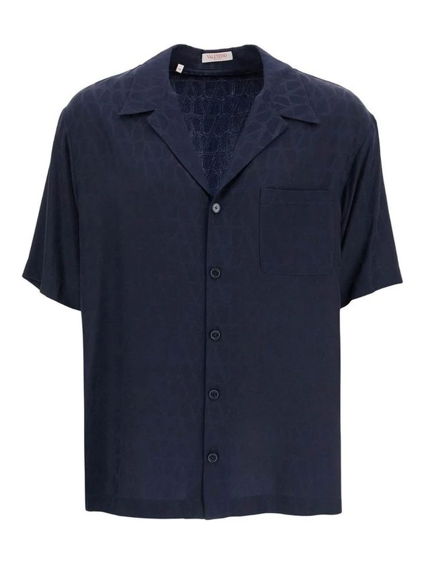 Blue Silk Pattern Shirt