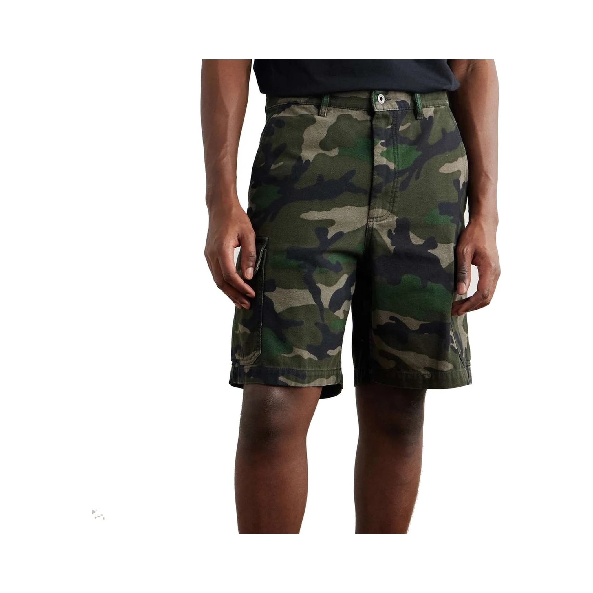 Bicolor Cotton Cargo Shorts