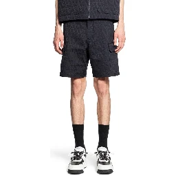 Blue Cotton Cargo Shorts
