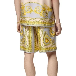 Gray Silk Bermuda Shorts