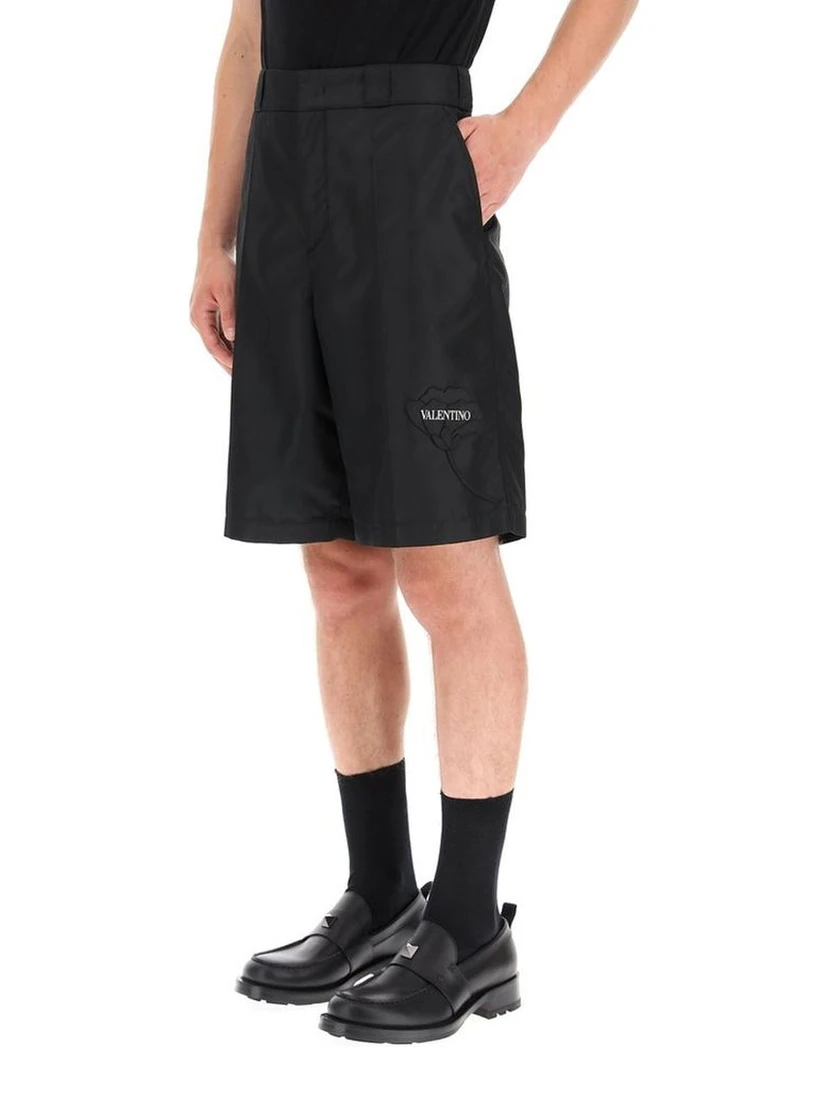 Black Nylon Bermuda Shorts