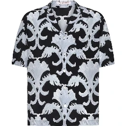 Black Silk Pattern Shirt