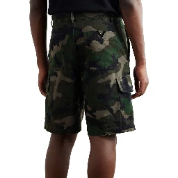 Bicolor Cotton Cargo Shorts