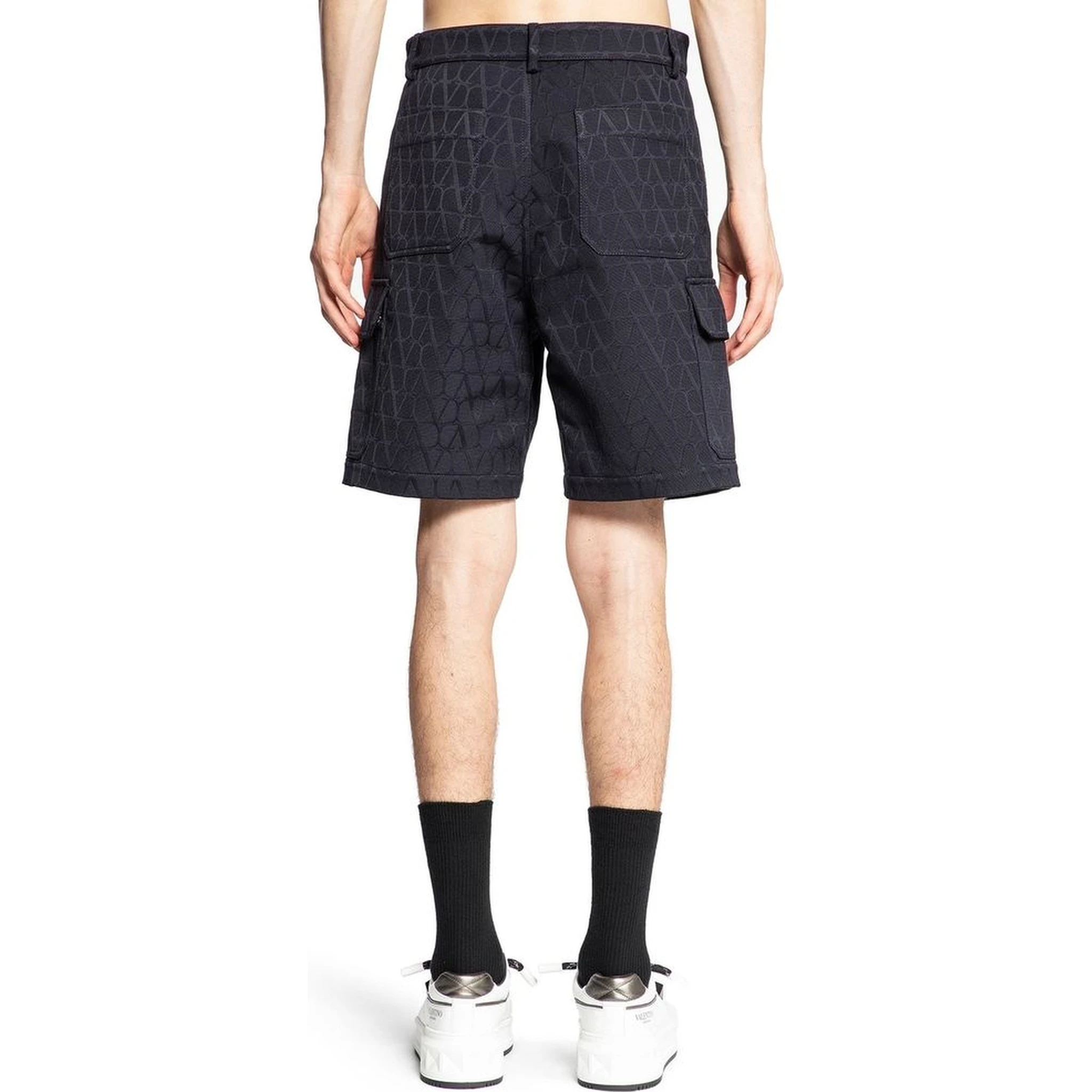 Blue Cotton Cargo Shorts