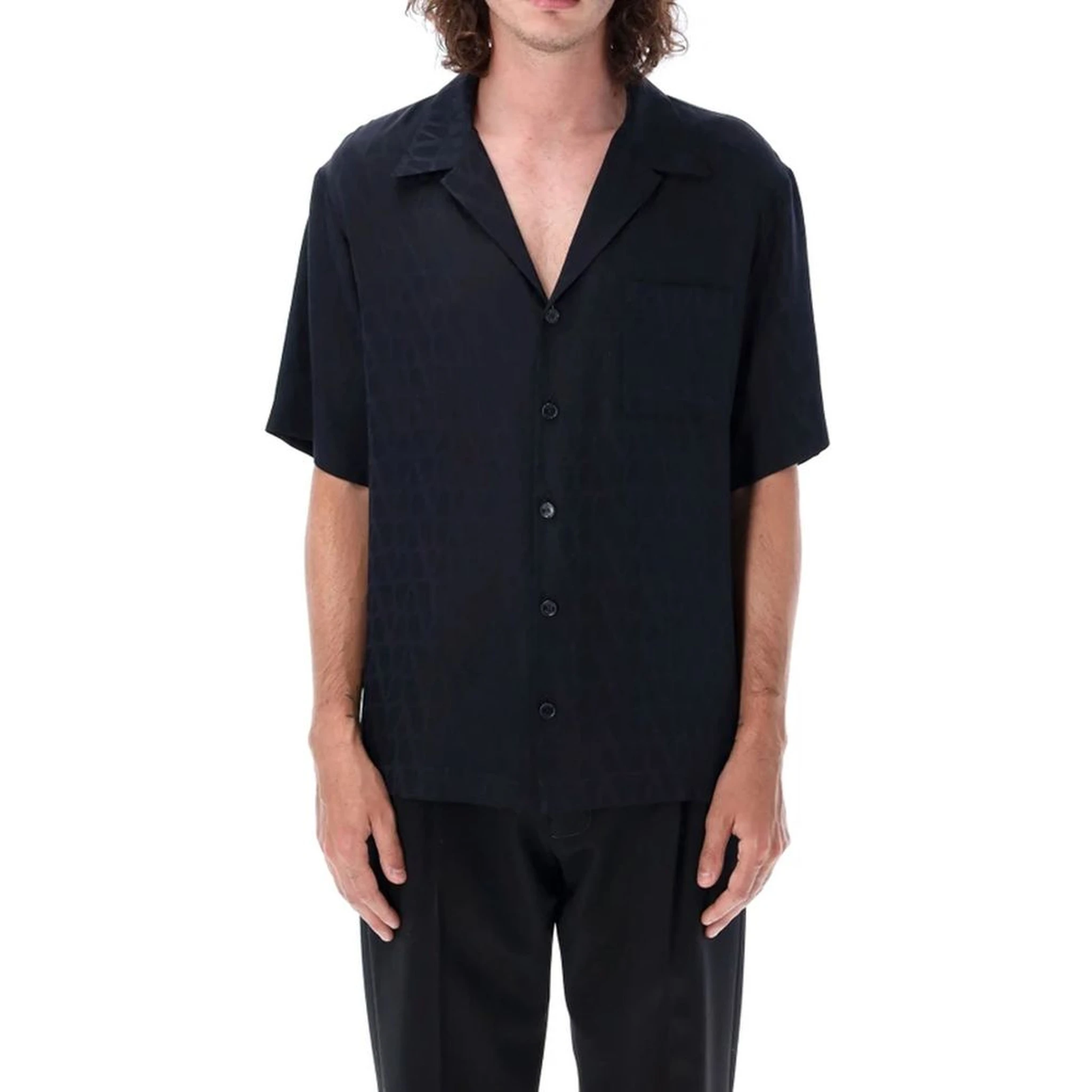 Blue Silk Pattern Shirt