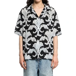 Black Silk Pattern Shirt