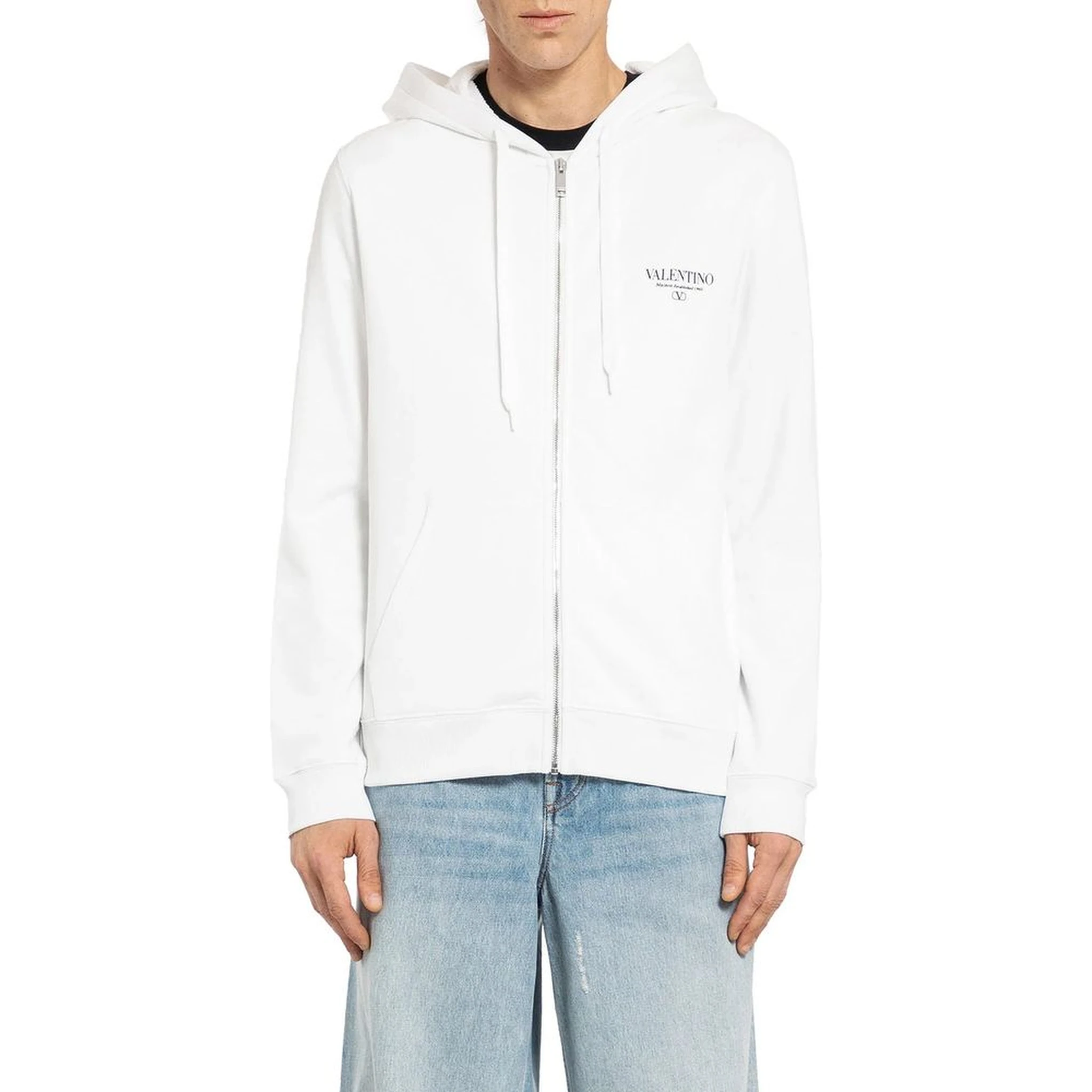 سويت شيرت قطني أبيض