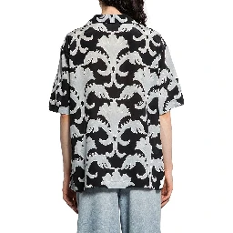 Black Silk Pattern Shirt
