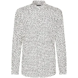 White Cotton Pattern Shirt