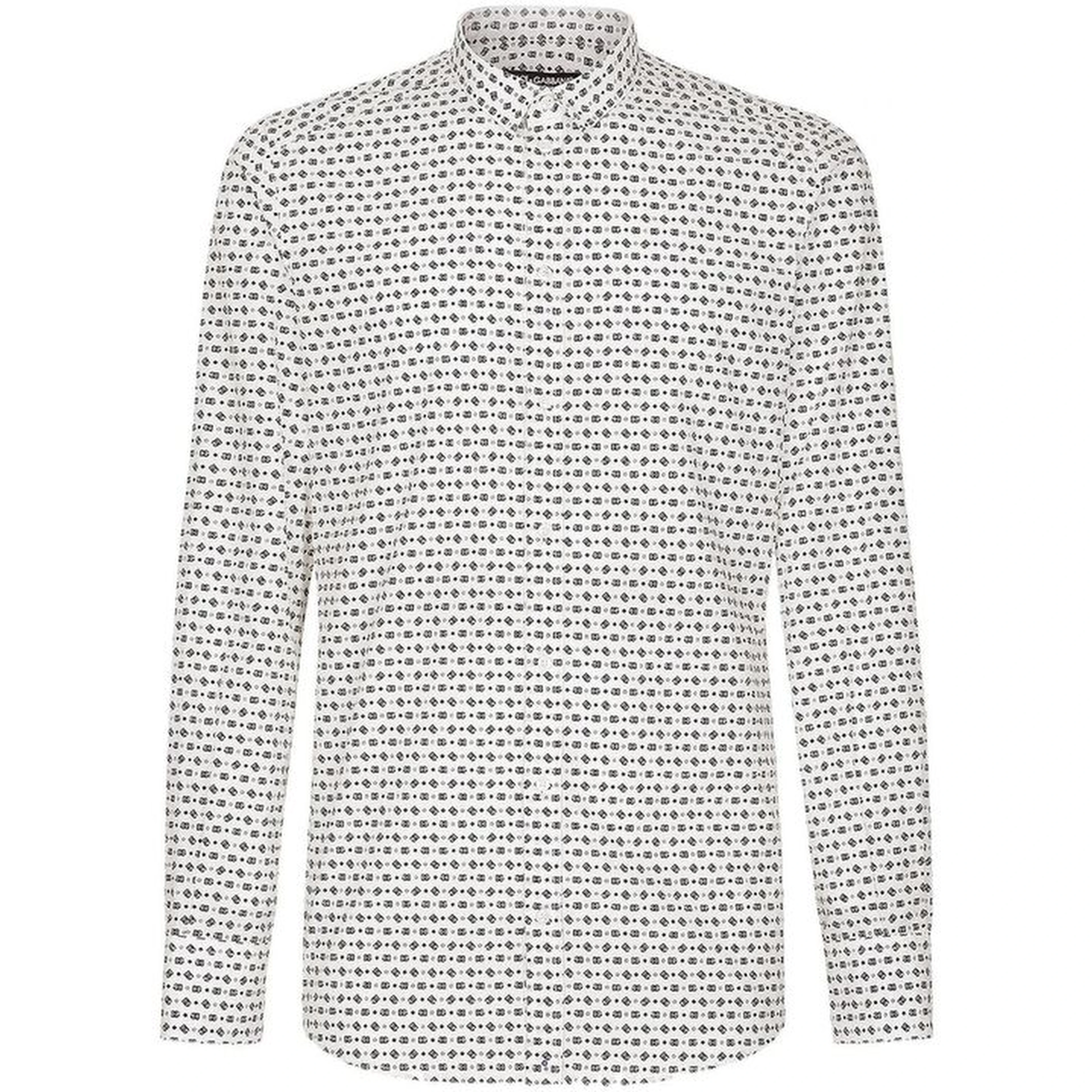 White Cotton Pattern Shirt