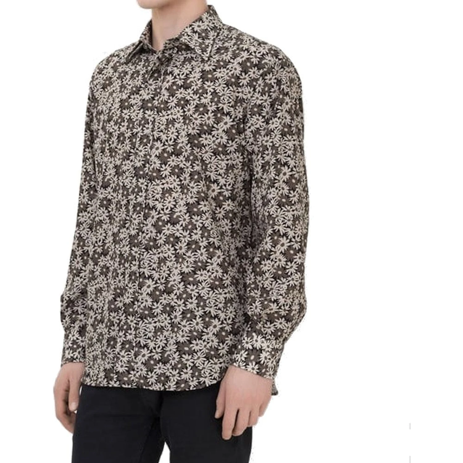 Bicolor Cotton Pattern Shirt