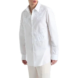 قميص أبيض من القطن