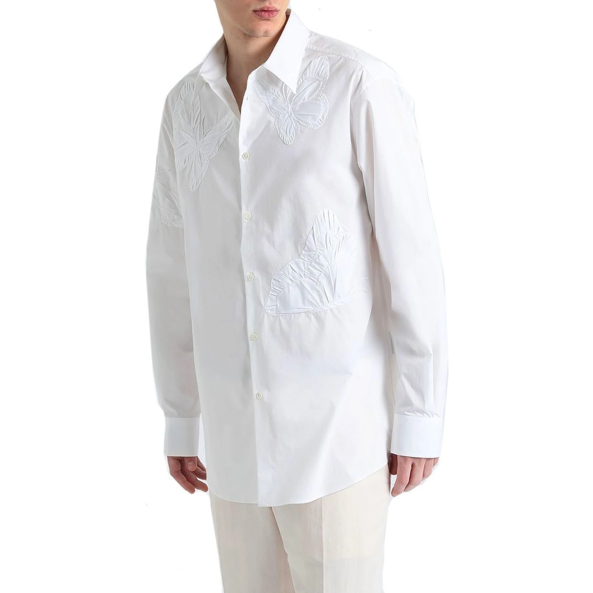 قميص أبيض من القطن