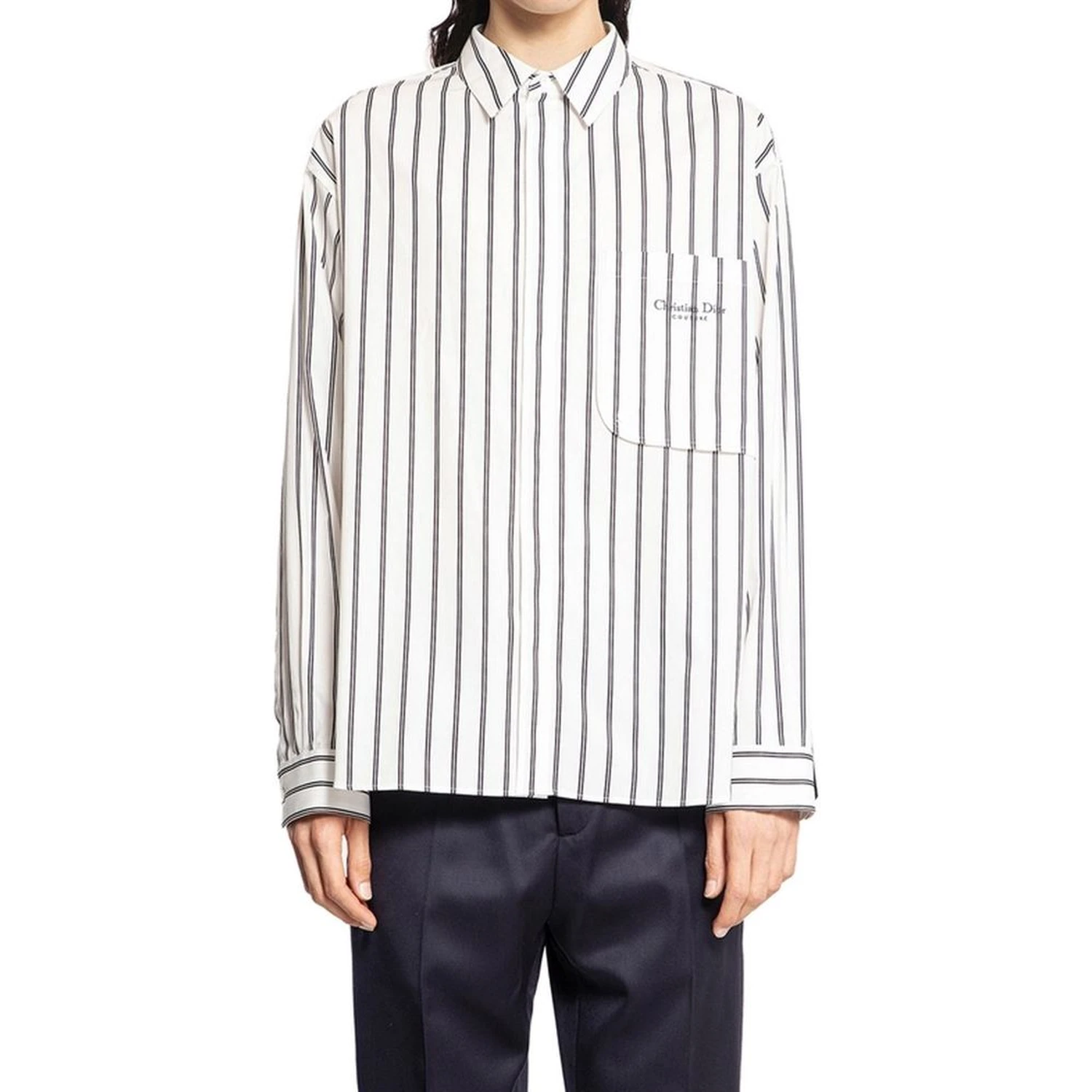 White Cotton Pattern Shirt
