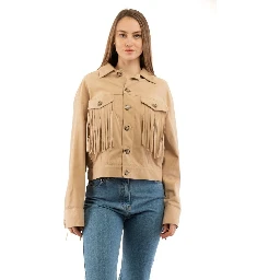 Beige Leather Jacket