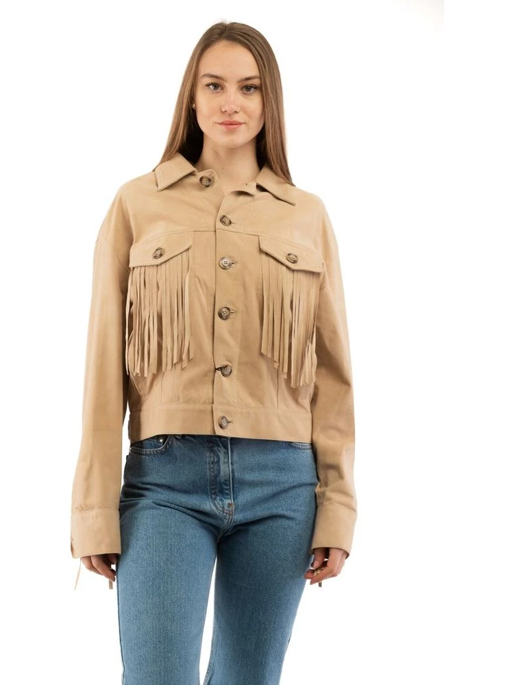 Beige Leather Jacket