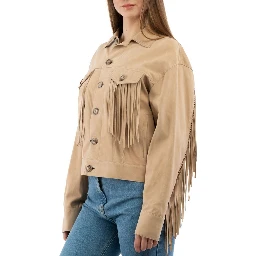 Beige Leather Jacket