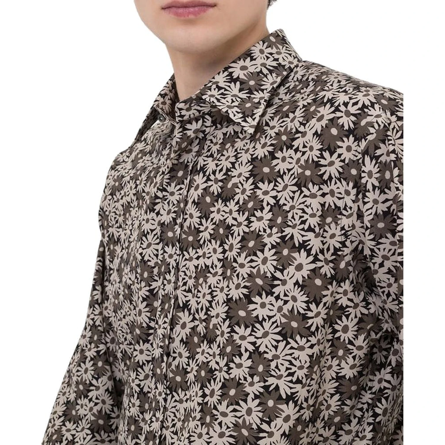 Bicolor Cotton Pattern Shirt