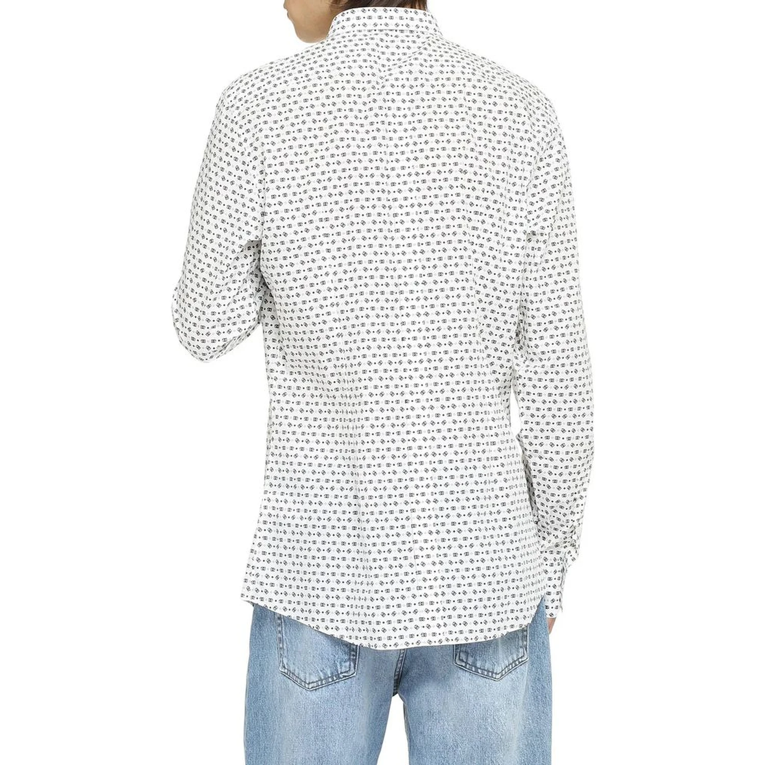 White Cotton Pattern Shirt