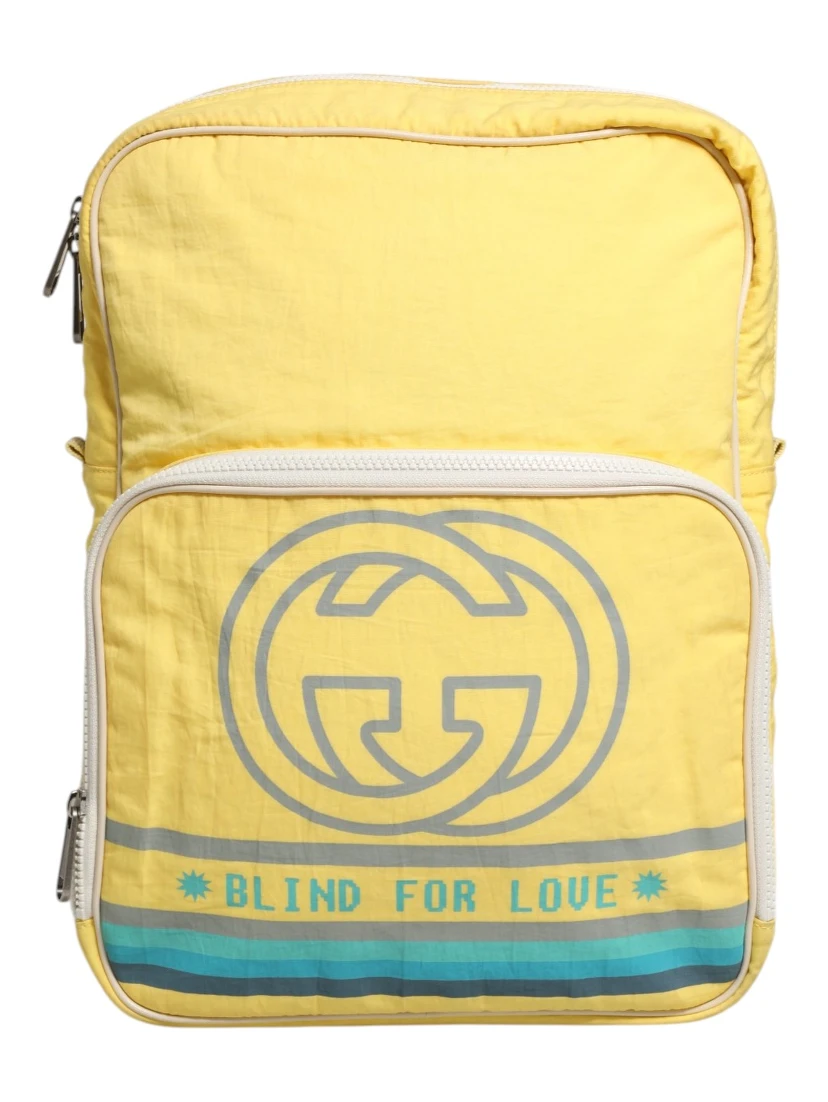 Yellow Nylon Gucci Blind For Love Backpack