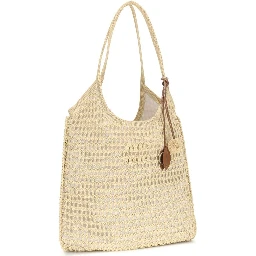 Beige Viscose Shoulder Bag