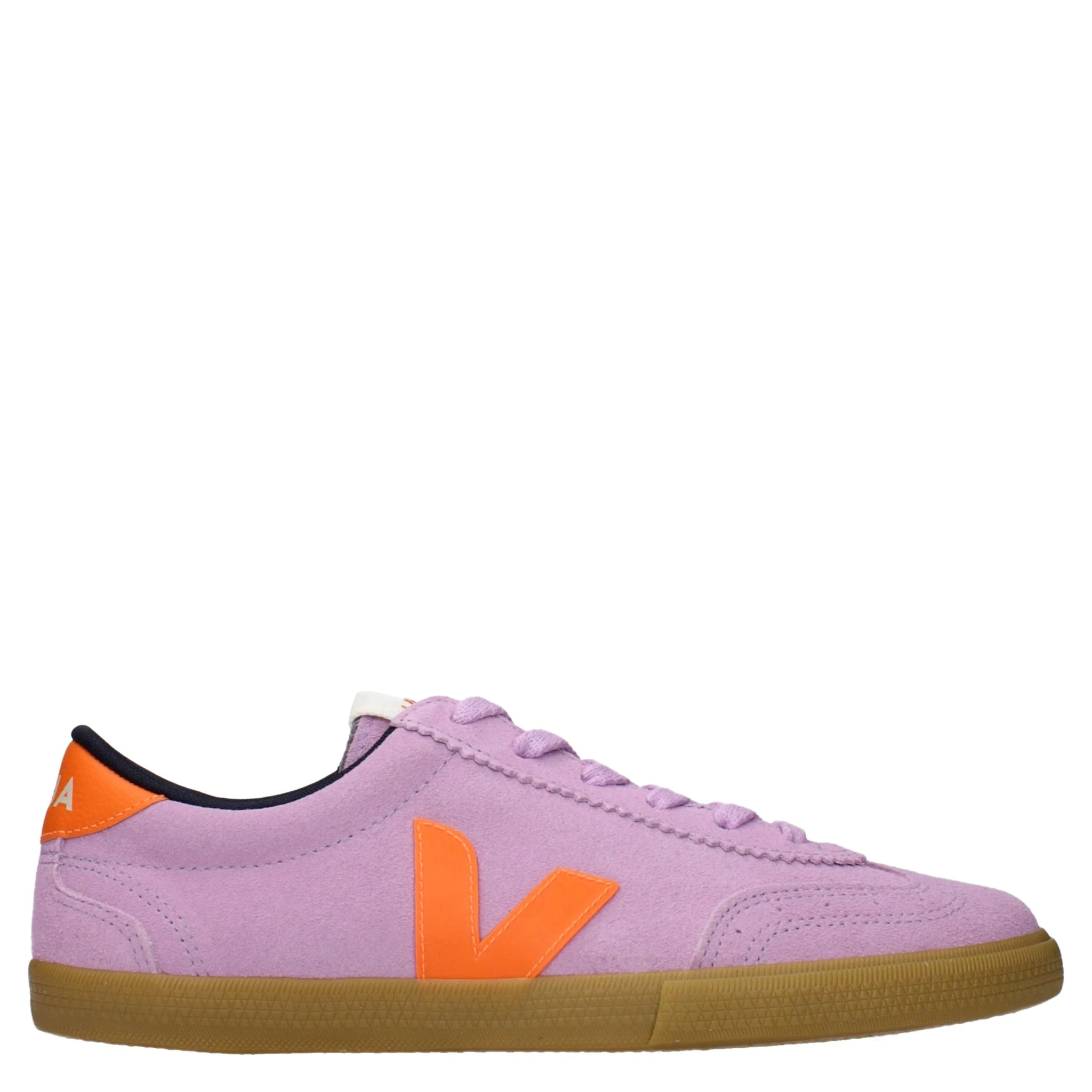 Pink Leather Low Top Sneakers
